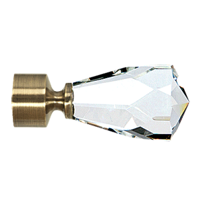 Zakończenia karniszy / Zakończenia TRAVO CRYSTAL 25mm antyk mosiądz - 2szt.