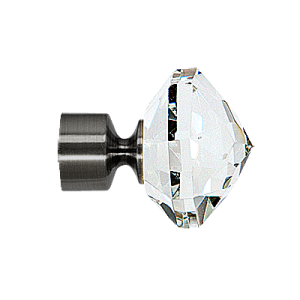 Zakończenia karniszy / Zakończenia BLANCA CRYSTAL 25mm antracyt - 2szt.
