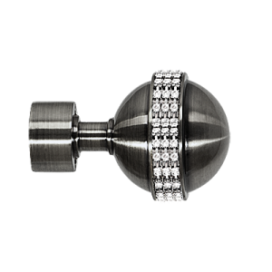 Zakończenia karniszy / Zakończenia GLOBI CRYSTAL 25mm antracyt - 2szt.