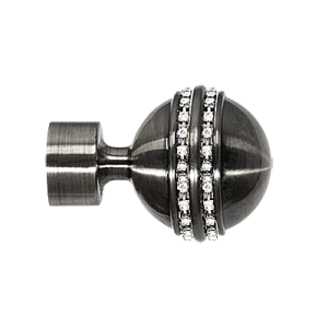 Zakończenia karniszy / Zakończenia MELBA CRYSTAL 25mm antracyt - 2szt.
