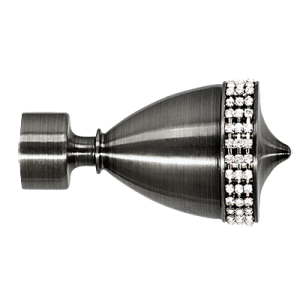Zakończenia karniszy / Zakończenia PIANO CRYSTAL 25mm antracyt - 2szt.