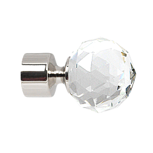 Zakończenia karniszy / Zakończenia BELUNA CRYSTAL 25mm INOX - 2szt.