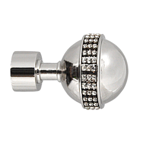 Zakończenia karniszy / Zakończenia GLOBI CRYSTAL  25mm INOX - 2szt.
