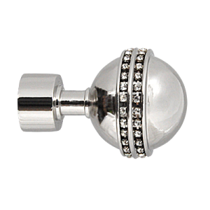Zakończenia karniszy / Zakończenia MELBA CRYSTAL  25mm INOX - 2szt.