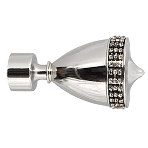 Zakończenia karniszy / Zakończenia PIANO CRYSTAL  25mm INOX - 2szt.