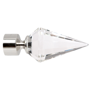 Zakończenia karniszy / Zakończenia VENETO CRYSTAL  25mm INOX - 2szt.