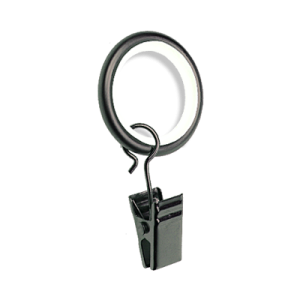 Kółka, żabki, agrafki / Ciche kółko z żabką do karniszy 19mm antracyt - 1szt.