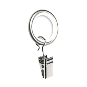 Kółka, żabki, agrafki / Ciche kółko z żabką do karniszy 19mm INOX - 1szt.