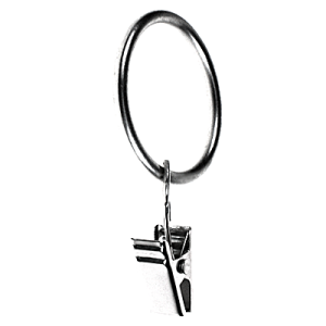 Kółka, żabki, agrafki / Kółko z żabką do karniszy 25mm INOX - 1szt.