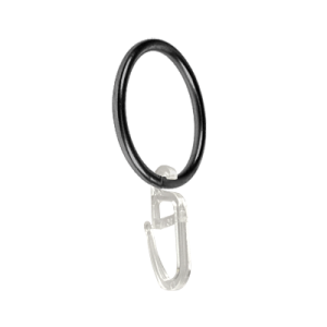 Kółka, żabki, agrafki / Kółko z agrafką do karniszy 19mm antracyt - 1szt.