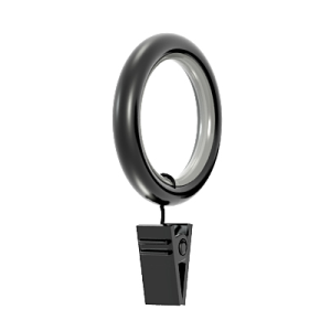 Kółka, żabki, agrafki / Ciche kółko z żabką do karniszy 19mm czarne - 1szt.