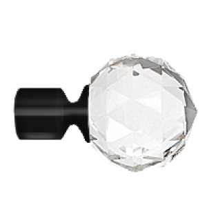 Zakończenia karniszy / Zakończenia BELUNA CRYSTAL  19mm czarny - 2szt.