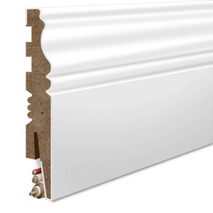 Listwa Przypodłogowa MDF Frezowana 12cm - Biała