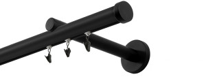 Karnisz szynowy ASPEN pojedynczy 20mm Luna czarny mat