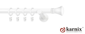 Karnisze nowoczesne NEO na wymiar pojedynczy 19mm Liberty biały