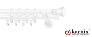 Karnisze nowoczesne NEO na wymiar podwójny 19/19mm Liberty biały