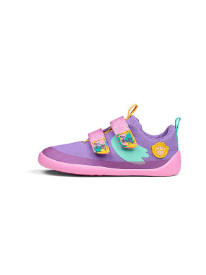 AFFENZAHN Kinder Sneaker Barfußschuhe  COTTON LUCKY  Kreativ Tukan lila   32 baby