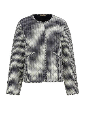 BARBOUR Leichtsteppjacke CASHEL GINGHAM COLLARLESS dunkelblau   36 damen