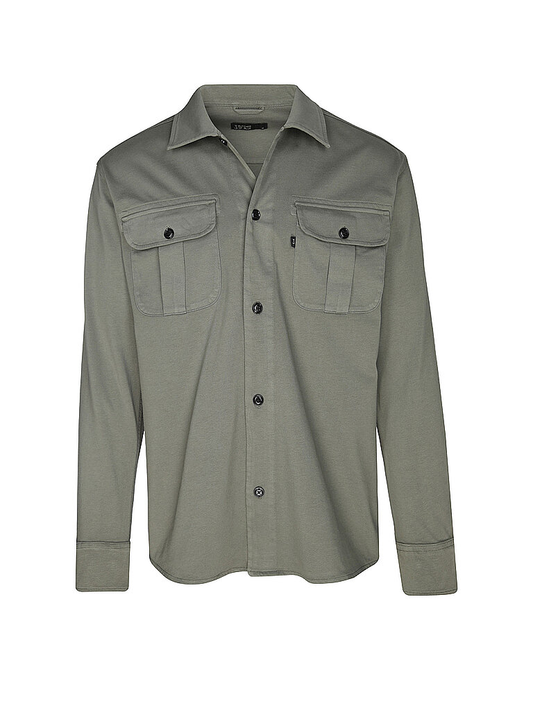 BUTCHER OF BLUE Overshirt PHIL dunkelgrün   L herren