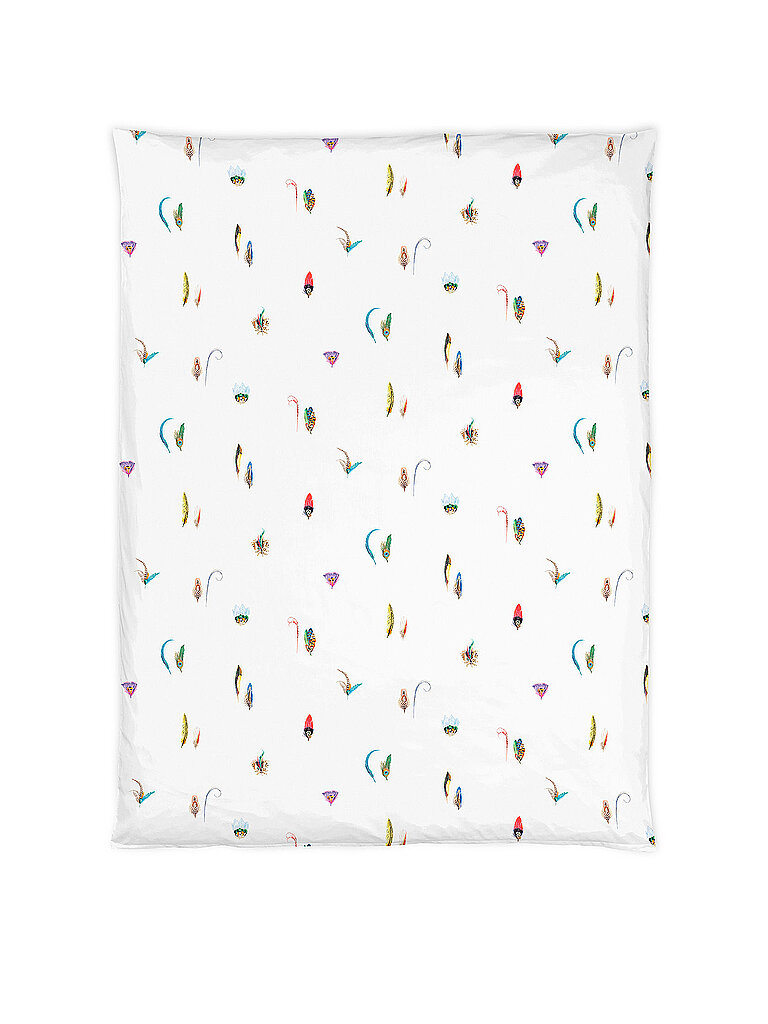 CHRISTIAN FISCHBACHER Satin Deckenbezug 140x200cm FEATHERS Weiss  weiss baby