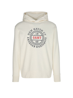GANT Kapuzensweater - Hoodie GRAPHIC creme   L herren