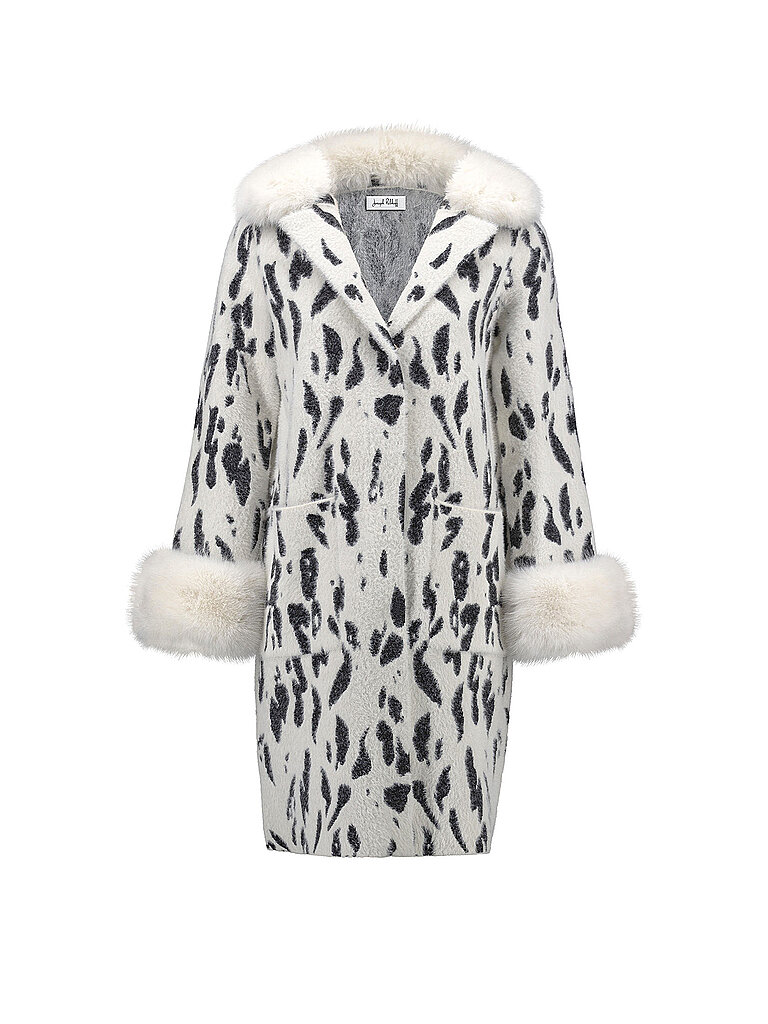JOSEPH RIBKOFF Mantel in Felloptik creme   L damen