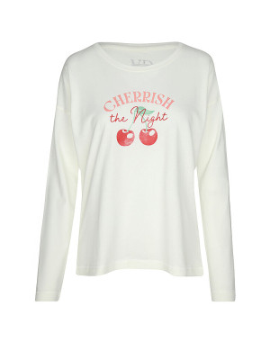 LASCANA Pyjama Langarmshirt VIVANCE DREAMS creme   48-50 damen