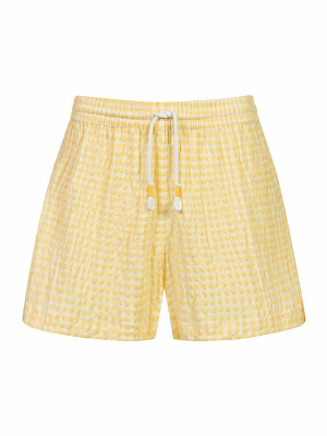 MEY Pyjamashorts VICHY DREAMS lemon butterfly  gelb   M damen