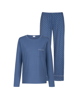MEY Pyjama POLKA DREAMS midnight dust dunkelblau   38 damen