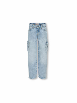 ONLY Mädchen Jeans Wide Leg  KOGHARMONY hellblau   158 baby