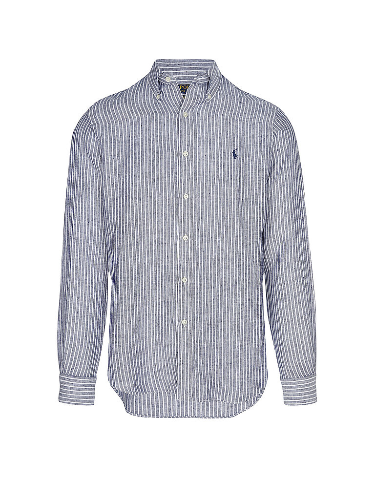 POLO RALPH LAUREN Leinenhemd Custom Fit dunkelblau   L herren