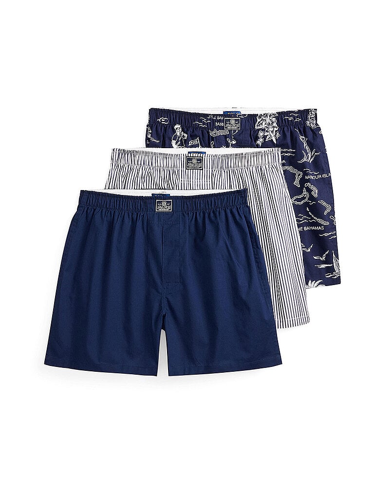 POLO RALPH LAUREN Boxershorts 3er Pkg. stripe / bear dunkelblau   L herren