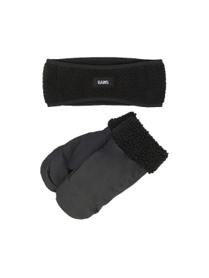 RAINS Set 2-teilig Stirnband und Handschuhe  schwarz damen