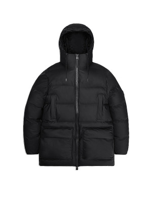 RAINS Parka ALTA LONG PUFFER CARGO J schwarz   L herren