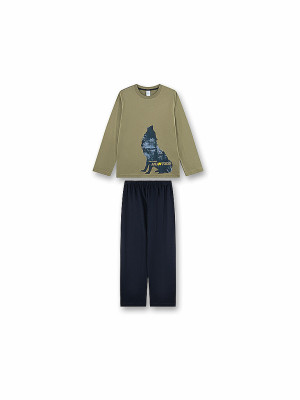 SANETTA Jungen Pyjama  olive   140 baby