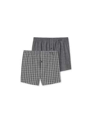 SCHIESSER Boxershorts 2er Pkg schwarz  grau   XXL herren