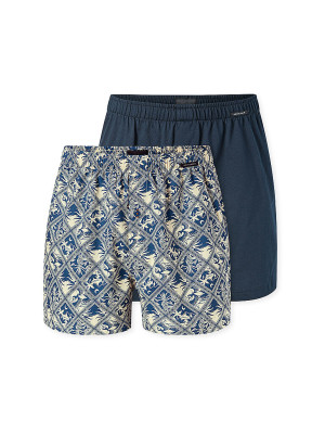 SCHIESSER Boxershorts 2er Pkg sortiert 5 blau   M herren
