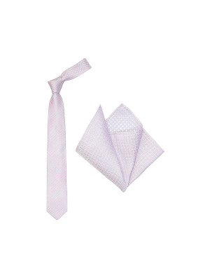 SEIDENFALTER Krawatte Set mit Stecktuch rosa herren