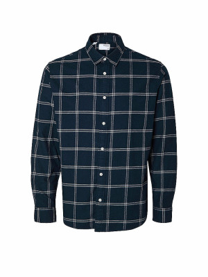 SELECTED Flanellhemd Slim Fit SLHSLIMOWEN grau   XL herren