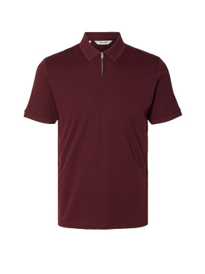 SELECTED Poloshirt SLMFAVE dunkelrot   M herren