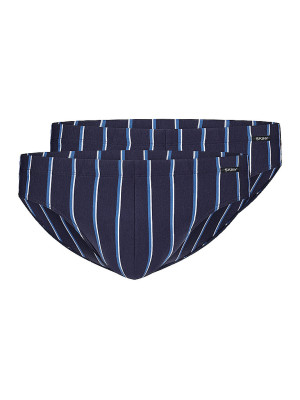 SKINY Brasil Slip 2er Pkg COTTON ADVANTAGE crownblue stripes blau   XL herren