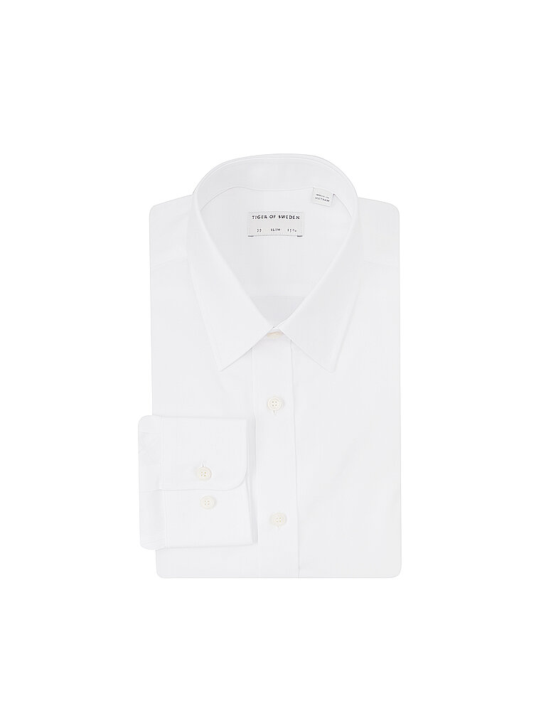 TIGER OF SWEDEN Hemd Slim Fit ADLEY C weiss   43 herren