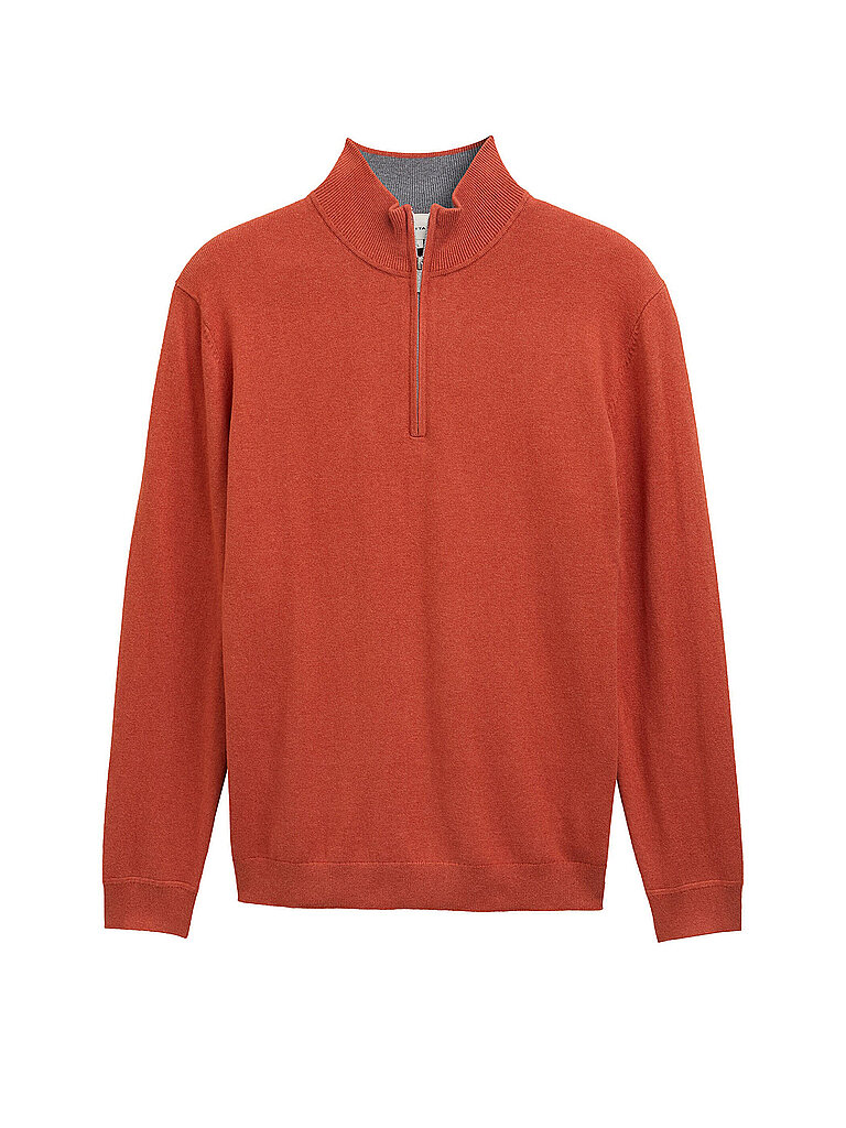 TOM TAILOR Troyer Pullover  orange   XL herren