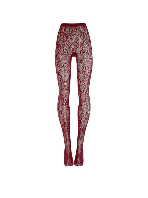 WOLFORD Modestrumpfhose INFINITE ROSE NET bordeaux dunkelrot   L damen