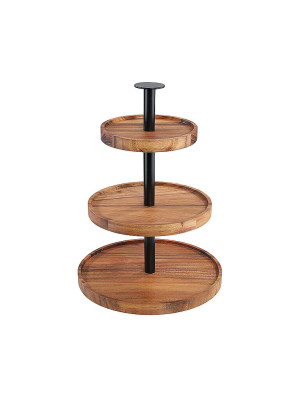 ZASSENHAUS Etagere 2-fach 35cm Akazie Dunkelbraun  braun baby