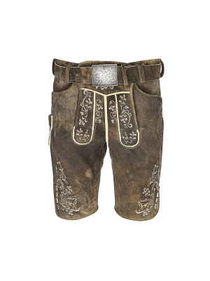 Beckert Pantalones cortos de cuero de ciervo HOCHKÖNIG marrón   54