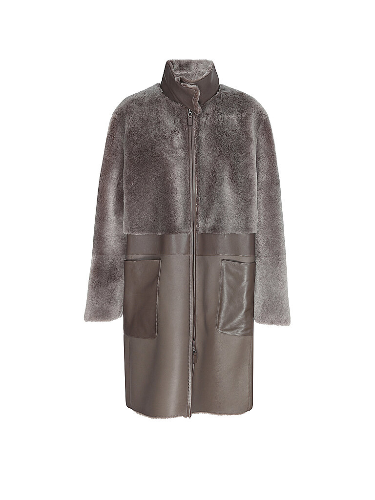Emporio Armani Abrigo de piel de cordero marrón   42