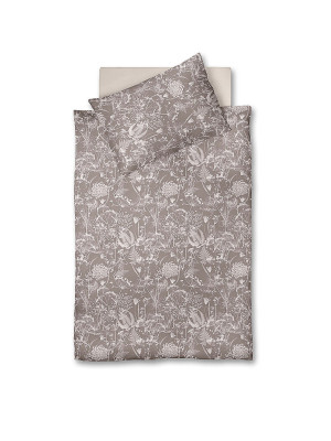 Fleuresse Ropa de cama de satén 70x90cm/140x200cm MODERN GARDEN B Taupe rosa