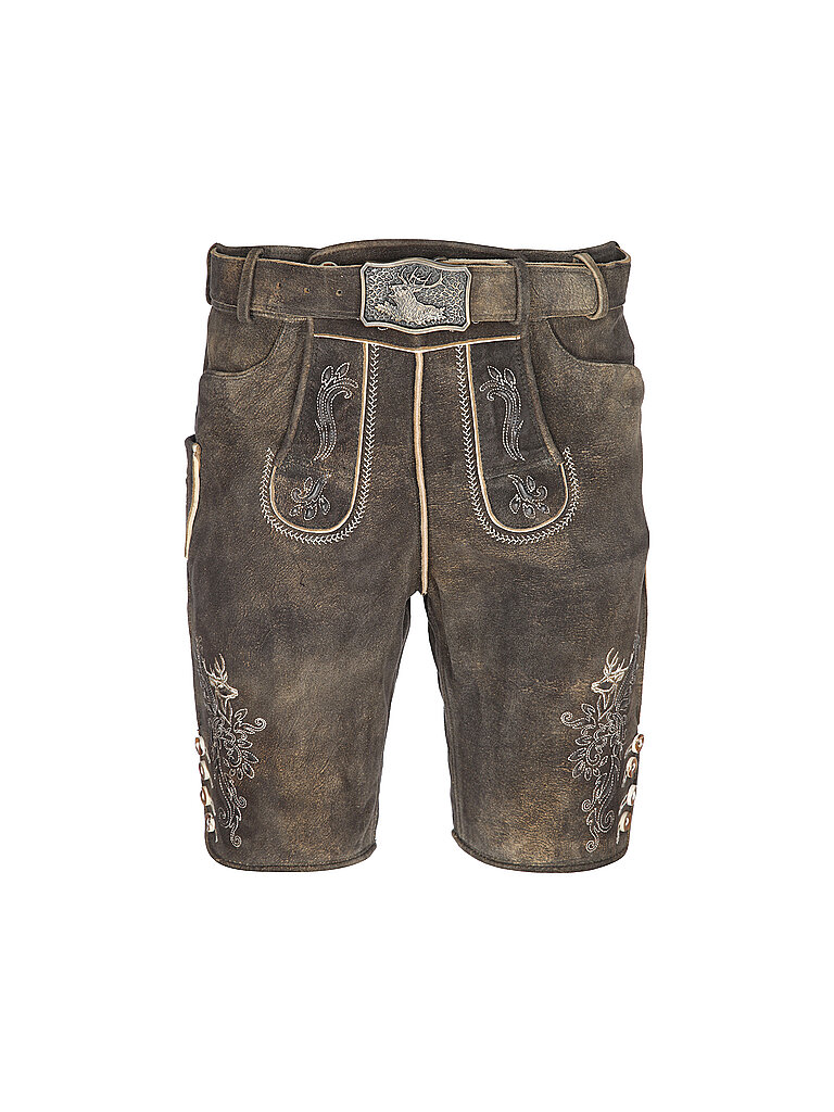 Gweih & Silk Pantalones de cuero BORIS marrón   44