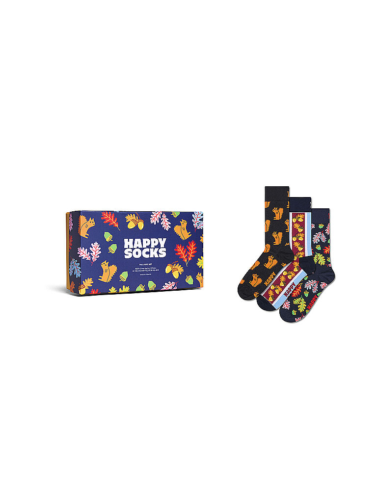 Happy Socks Set de calcetines de mujer FALL SOCKS, paquete de 3, 36-40 negro negro